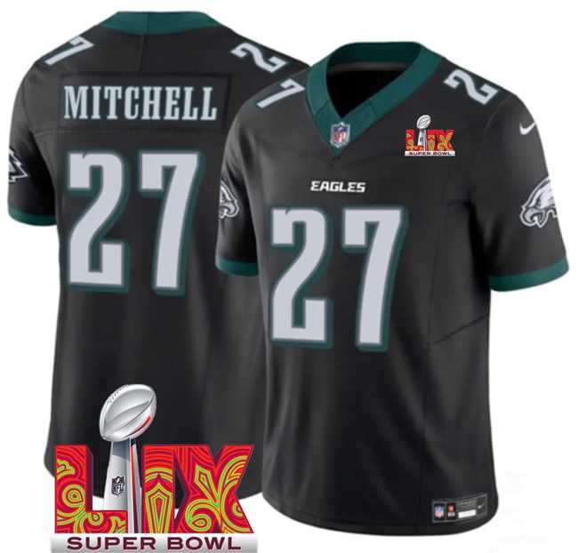 Men & Women & Youth Philadelphia Eagles #27 Quinyon Mitchell Black 2025 Super Bowl LIX Patch New F.U.S.E. Vapor Untouchable Limited Stitched Jersey,We sell and wholesale Men & Women & Youth Philadelphia Eagles #27 Quinyon Mitchell Black 2025 Super Bowl LIX Patch New F.U.S.E. Vapor Untouchable Limited Stitched Jersey on line form chian!